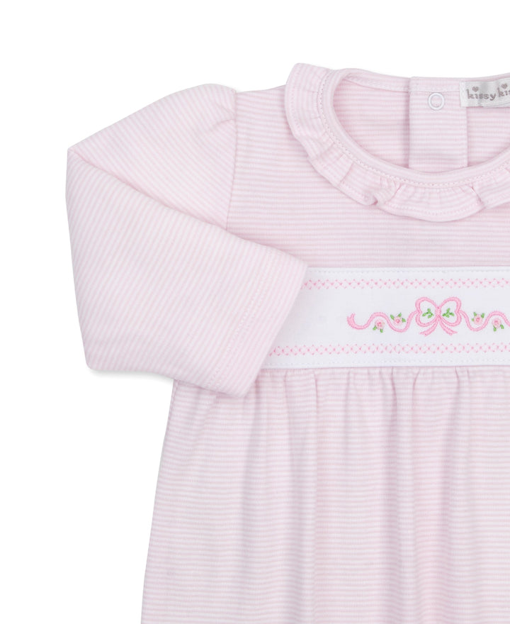 Classic Treasures Pink Stripe Bow Sack