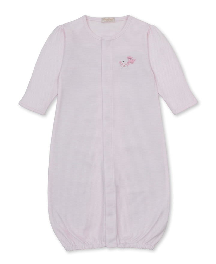 Premier Puppy Paws Hand-Embroidered Stripe Convertible Gown