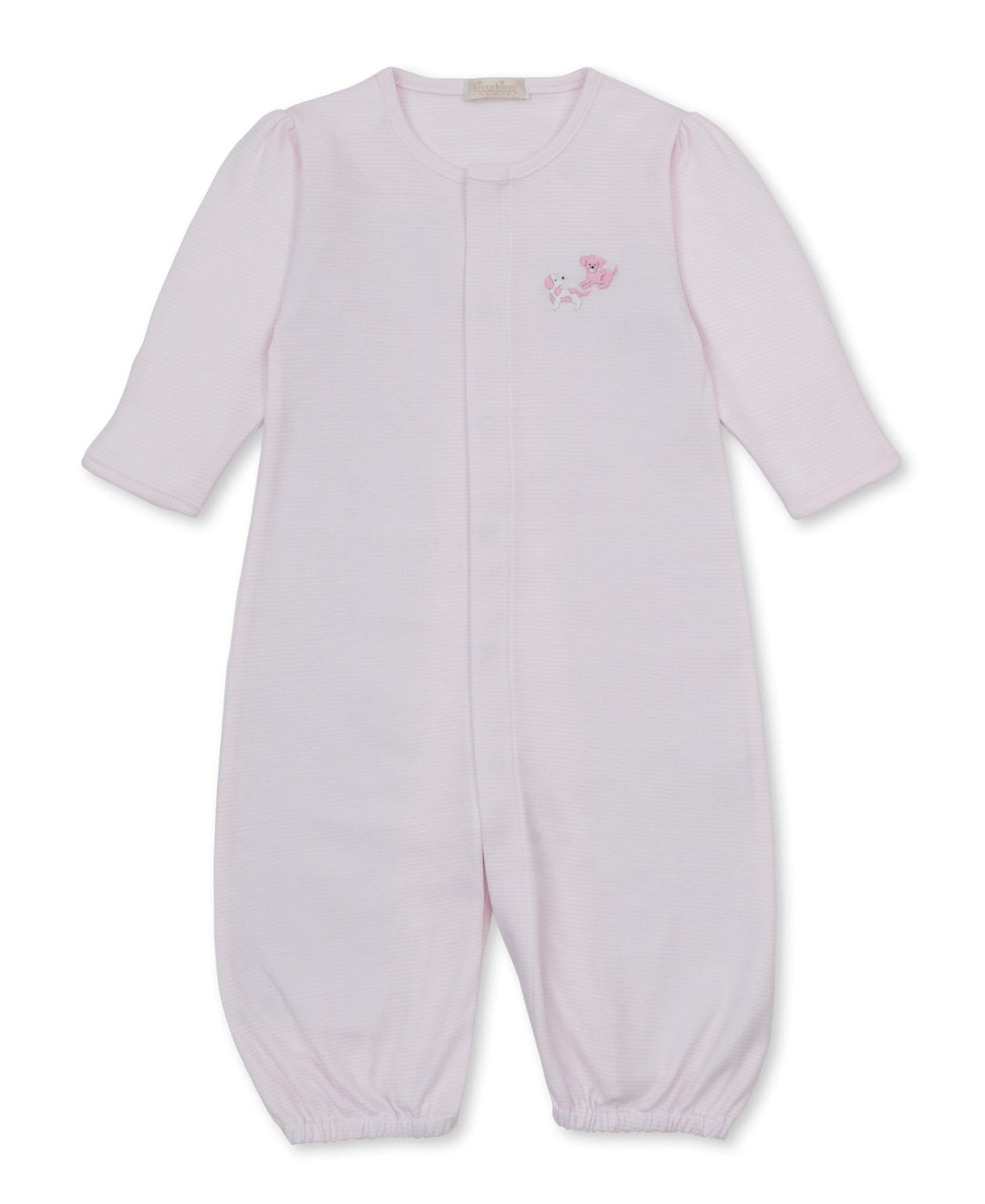 Premier Puppy Paws Hand-Embroidered Stripe Convertible Gown