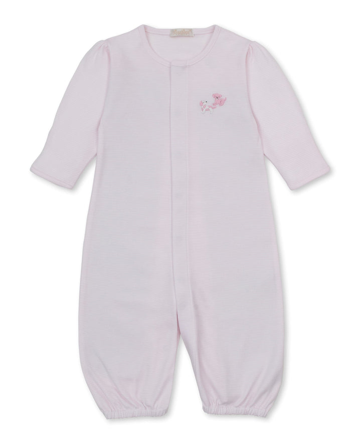 Premier Puppy Paws Hand-Embroidered Stripe Convertible Gown