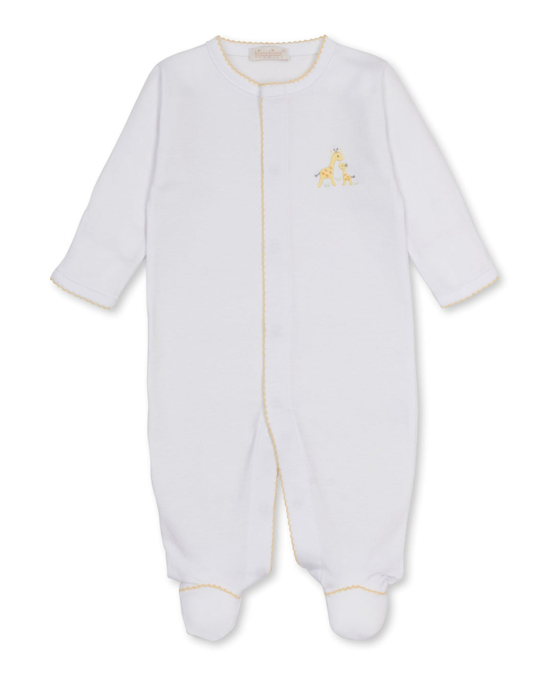 Giraffe Love Hand-Embroidered Footie