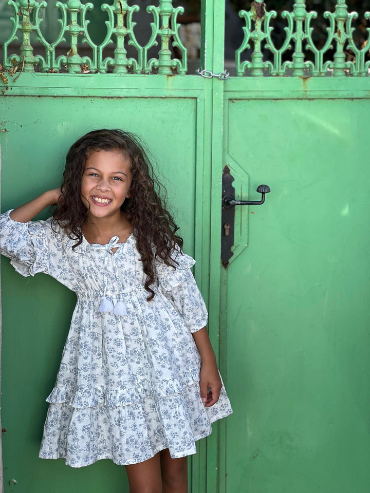 Gypsy Dress - Ivory / Grey Floral