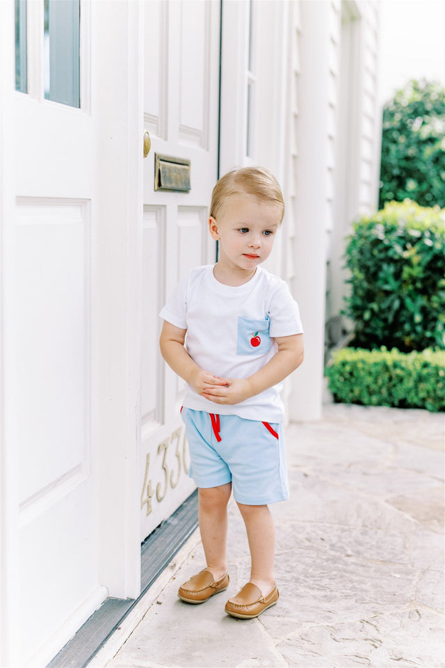 School Days Shorts - Soft Blue