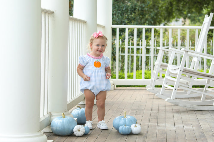 Pumpkin Short-Sleeve Ruffle Bubble