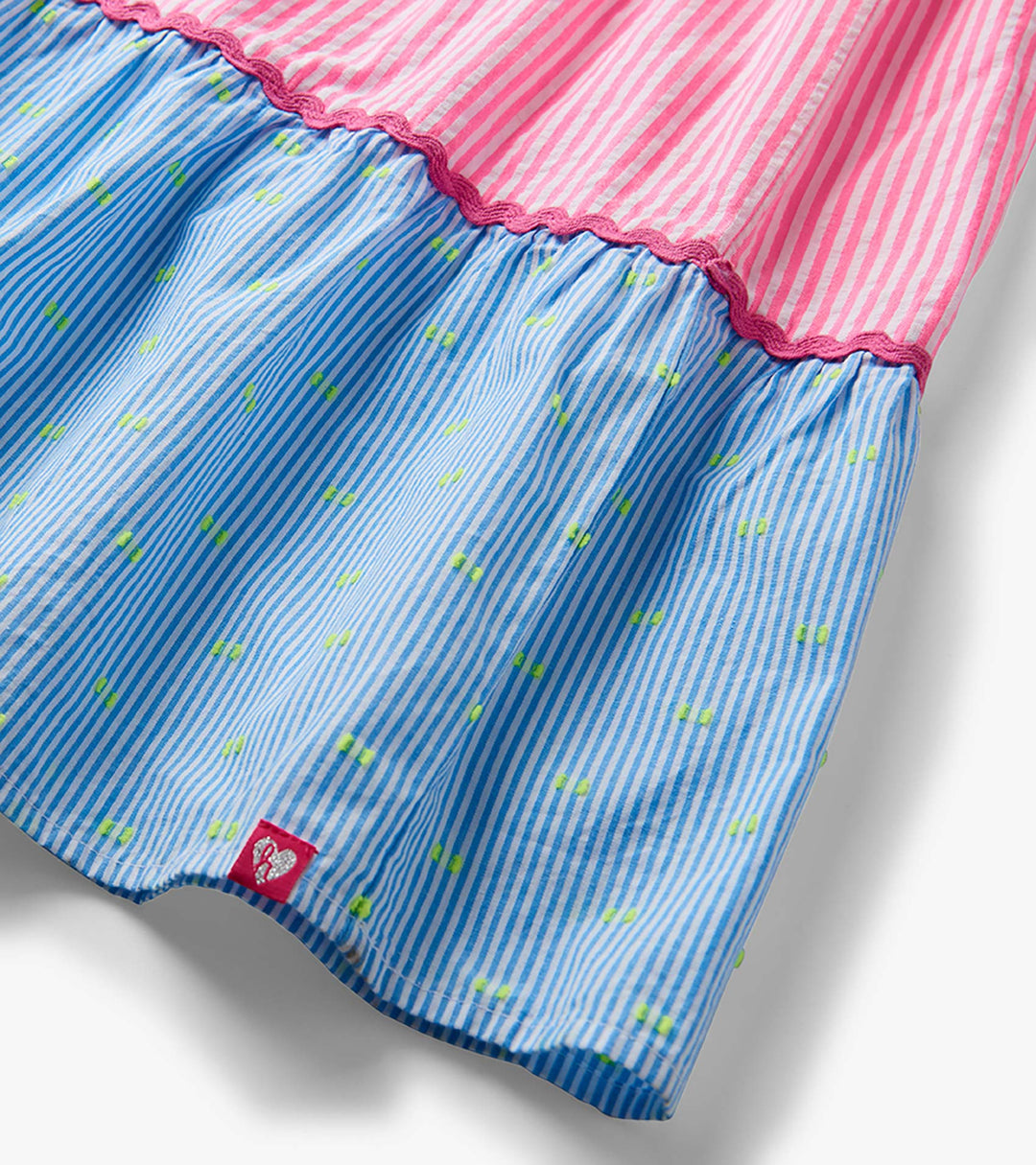 Seersucker Strappy Midi Dress