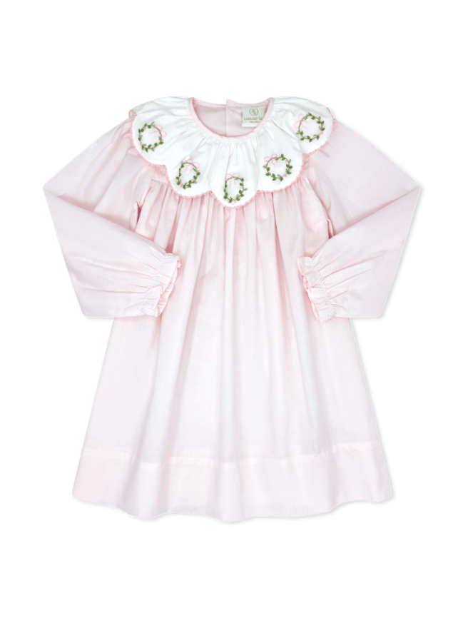 Chloe Dress - Wreaths Pink Batiste