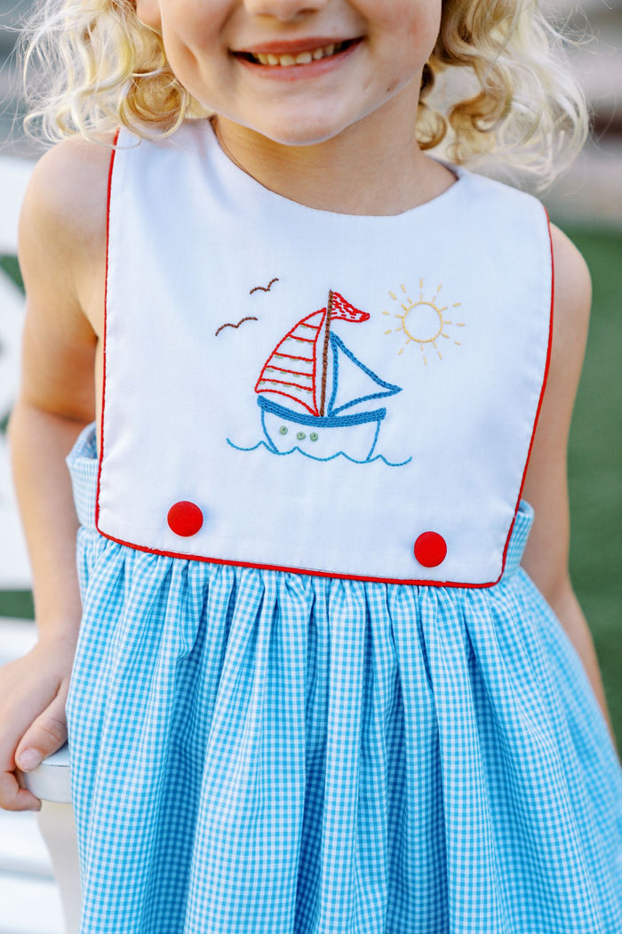 Vineyard Sailboat Girl Dress - Spring Pre-Order
