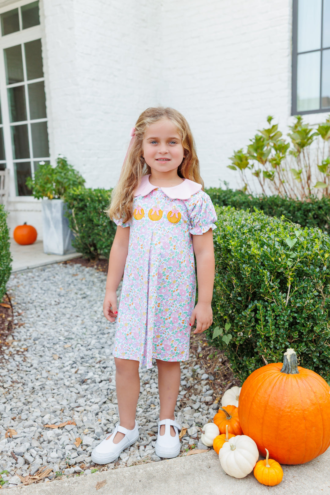 Pumpkin Floral Dress