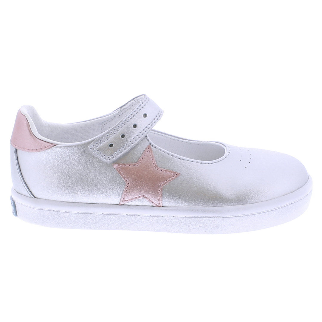 Stella Leather Mary Jane - Silver/Rose