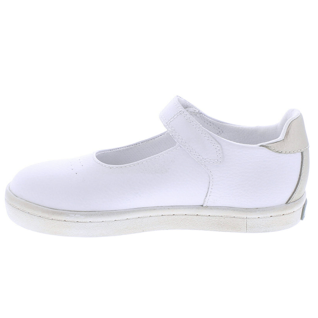 Stella Leather Mary Jane Sneaker - White / Gold