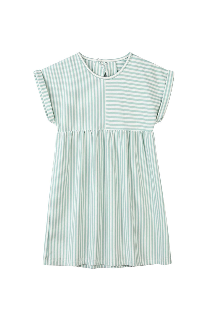 Pearl Dress in Green Stripe