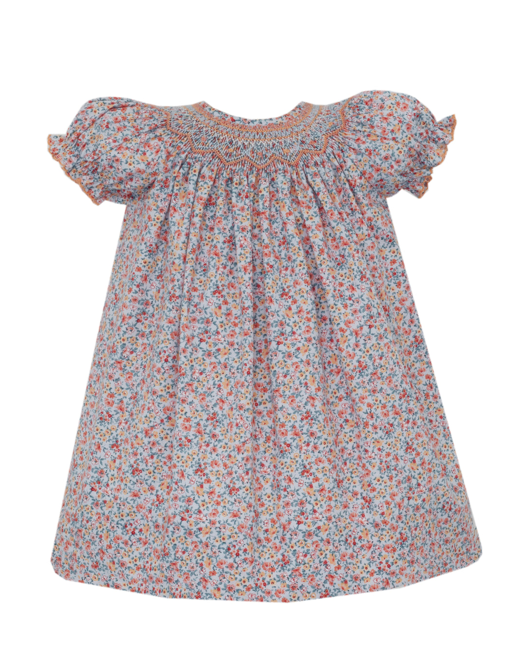 Alice Bishop Dress - Blue / Orange Floral