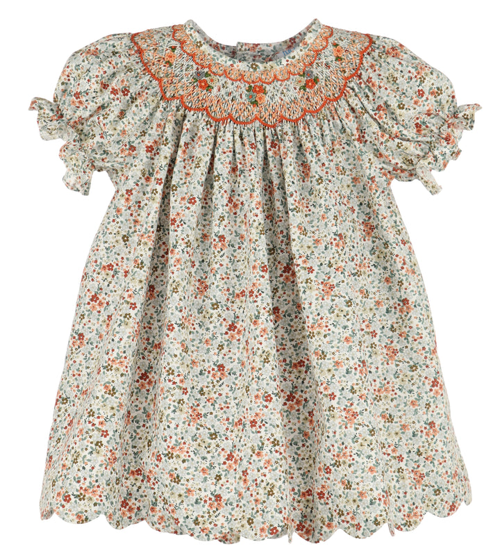 Autumn Glow Smocked Bishop Dress