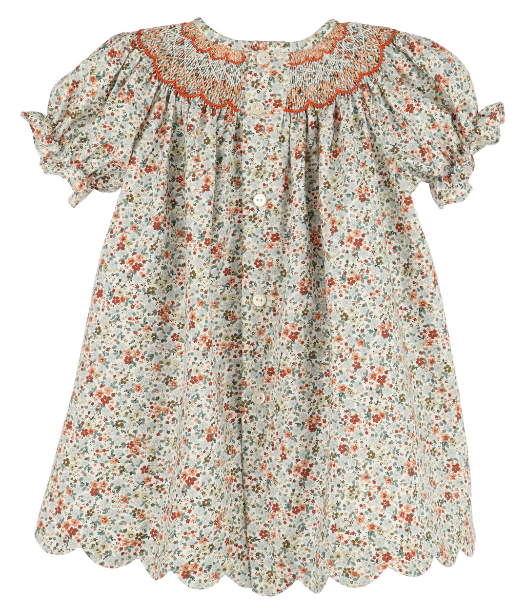 Autumn Glow Smocked Bishop Dress