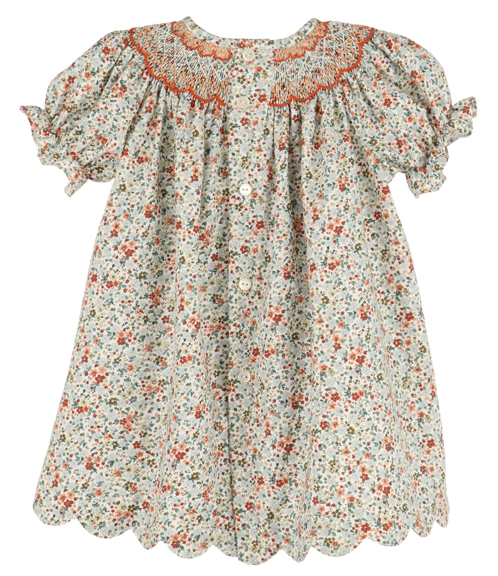Autumn Glow Smocked Bishop Dress