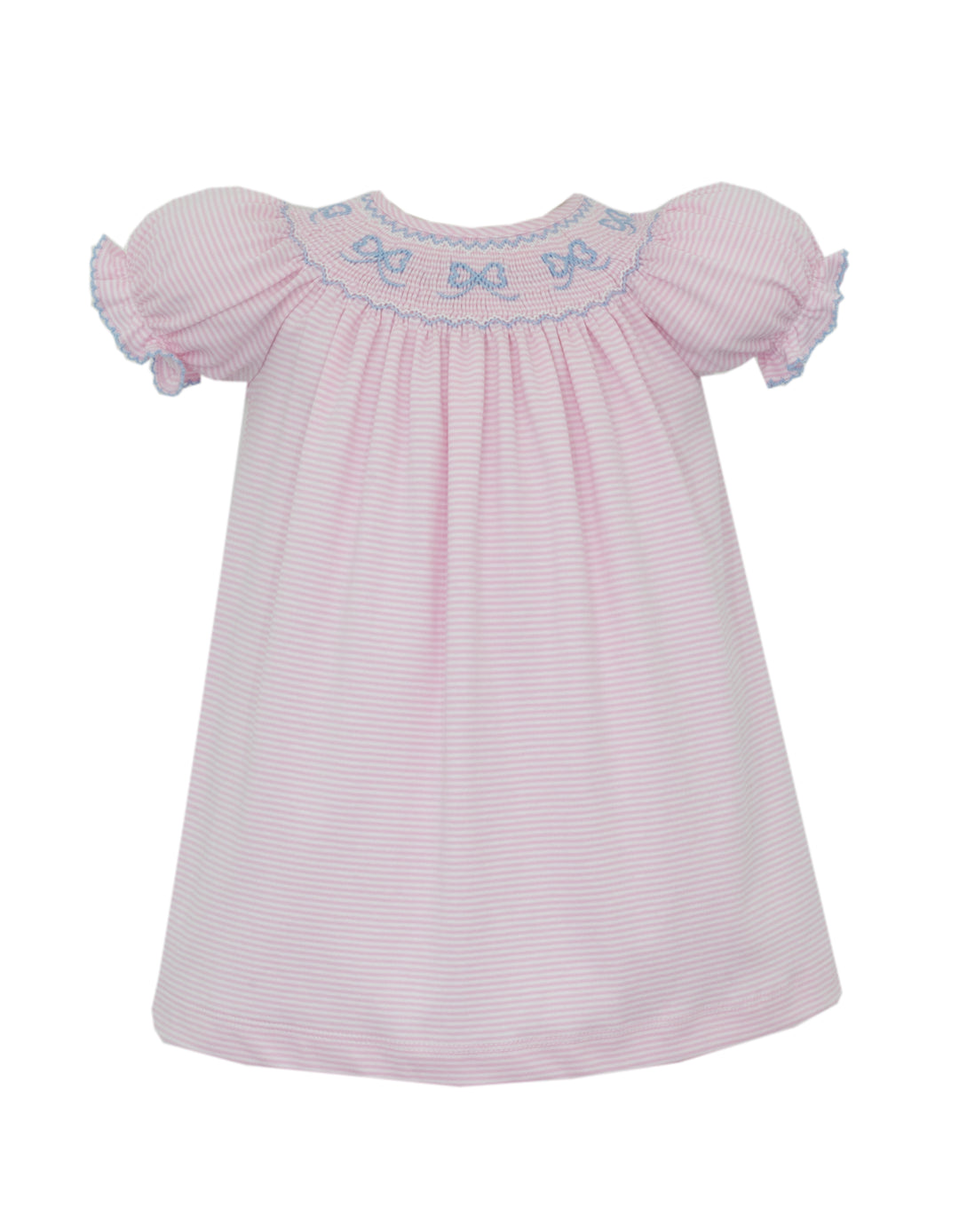 Bows Bishop Dress - Pink Stripe