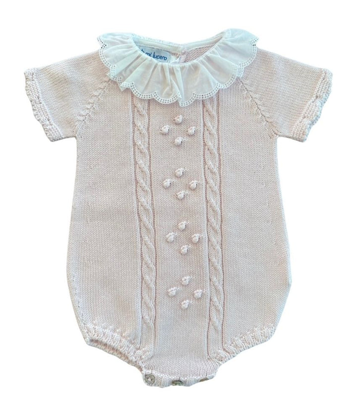 Braided Bubble with Ruffle Collar - Pink
