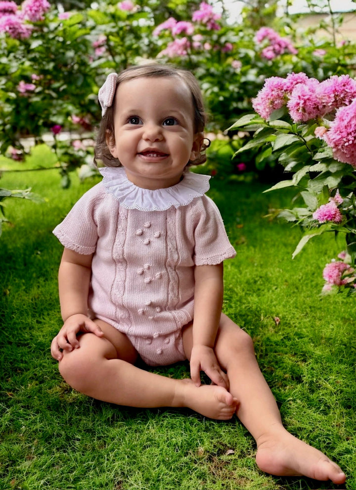 Braided Bubble with Ruffle Collar - Pink