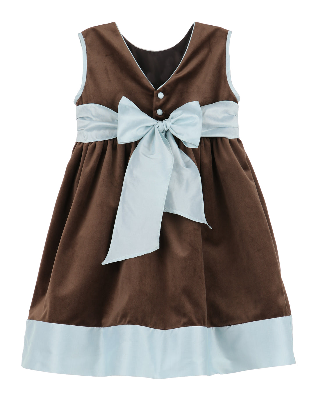 Cocoa Velvet Dress with Sash