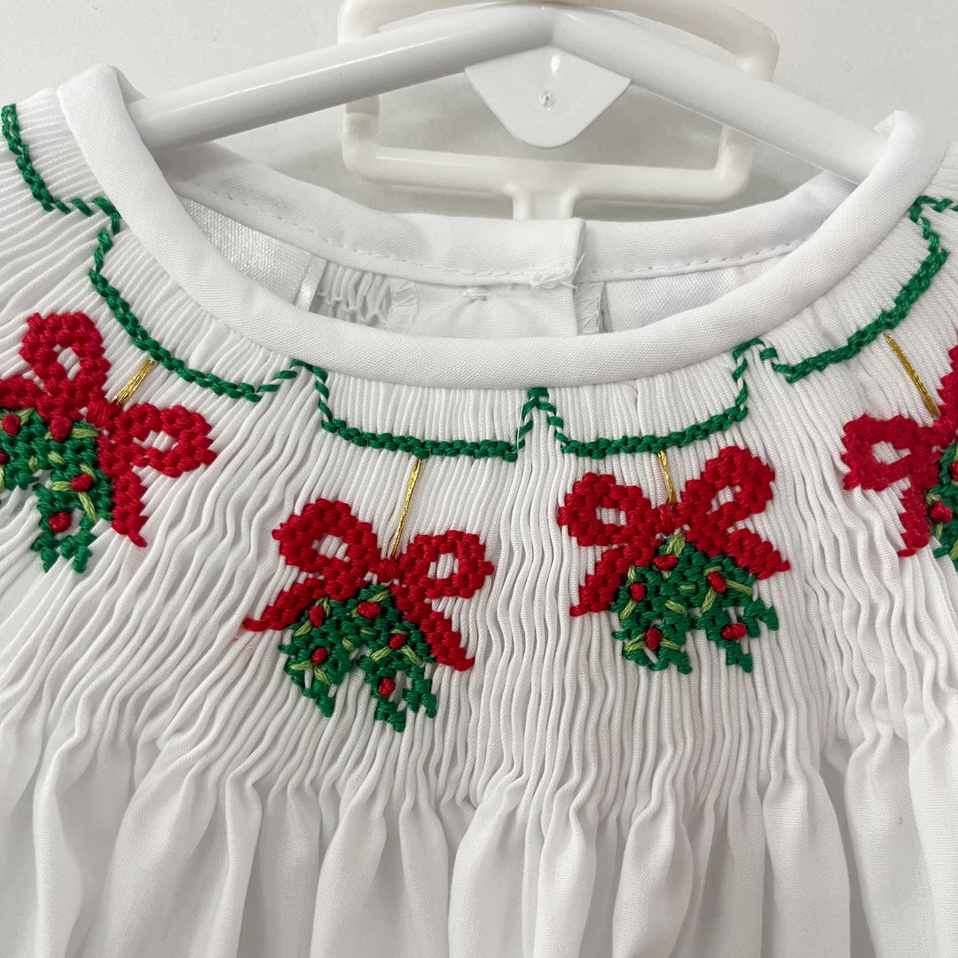 Emma Smocked Boolmer Set - Mistletoe