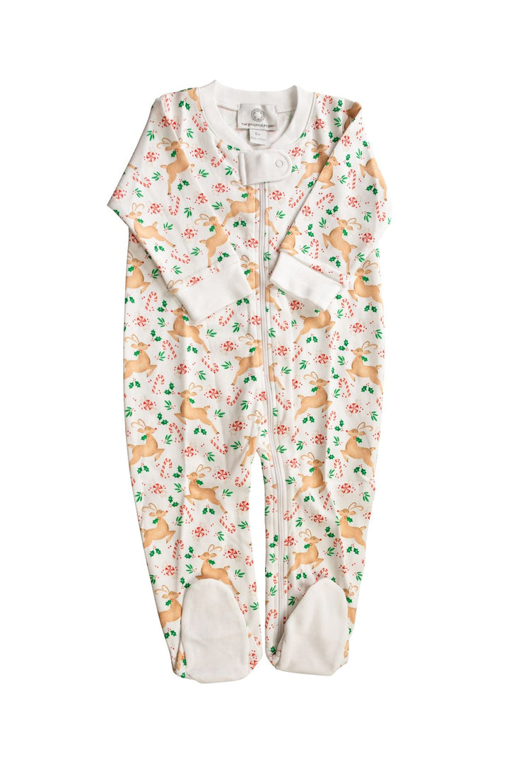 Prancer Footie Zipper Pajamas