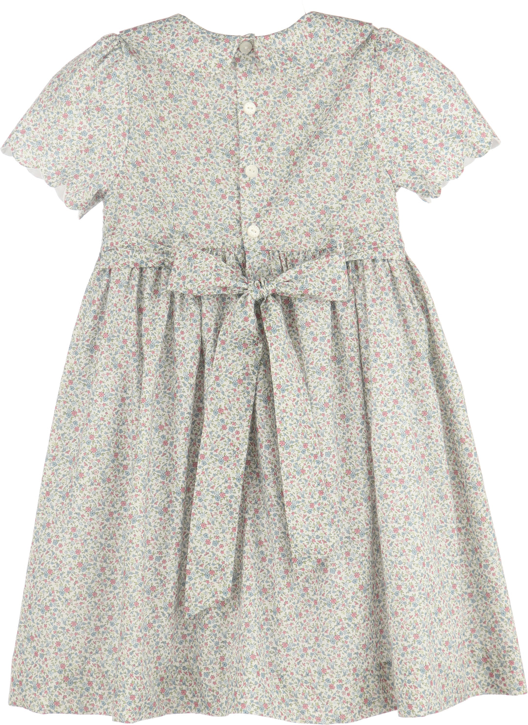 Fall Blossom Smocked Dress - Blue