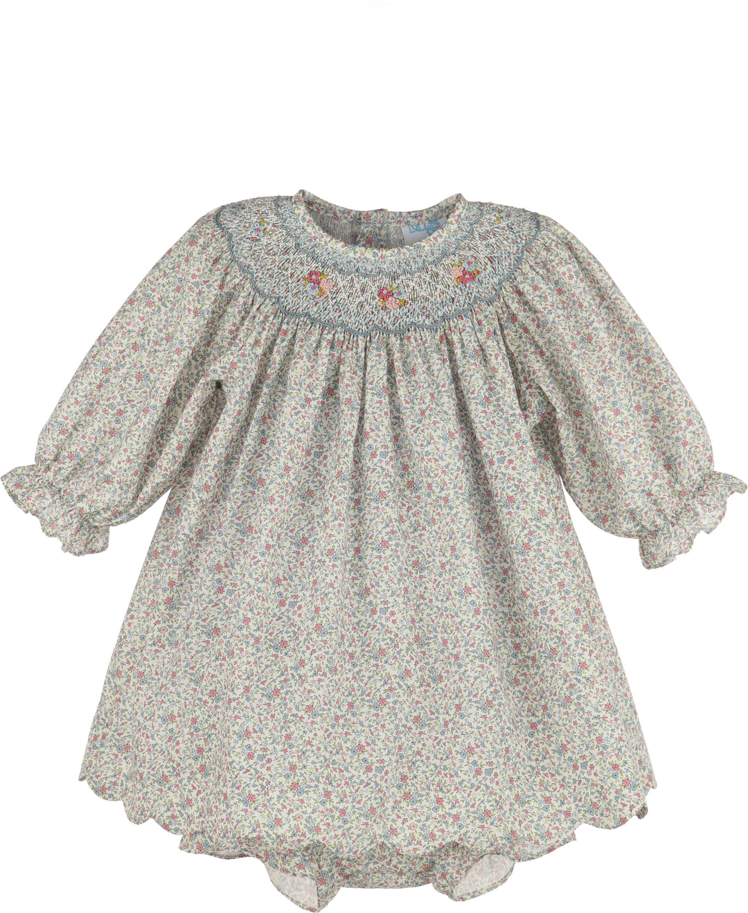 Fall Blossom Smocked Set - Blue