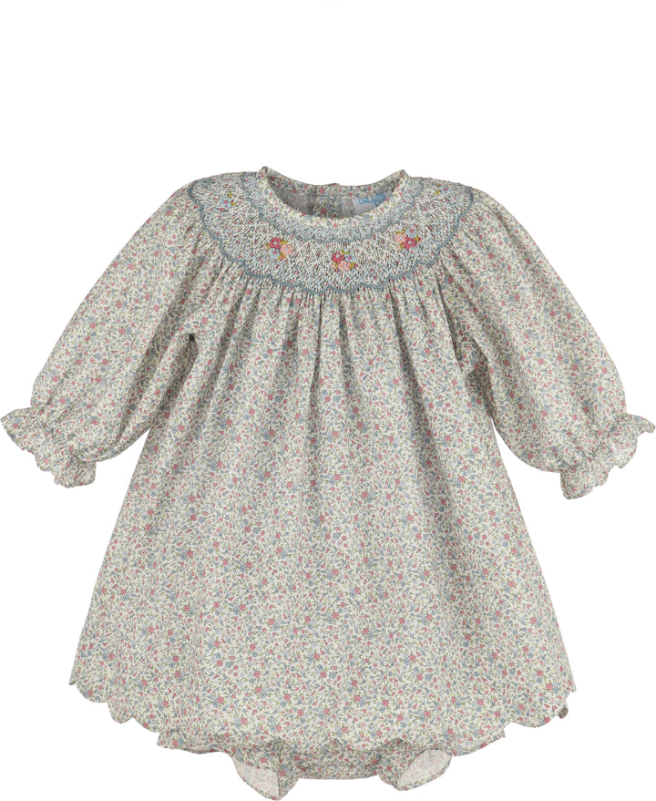 Fall Blossom Smocked Set - Blue