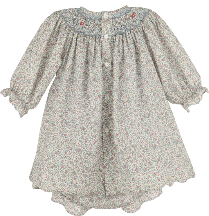 Fall Blossom Smocked Set - Blue