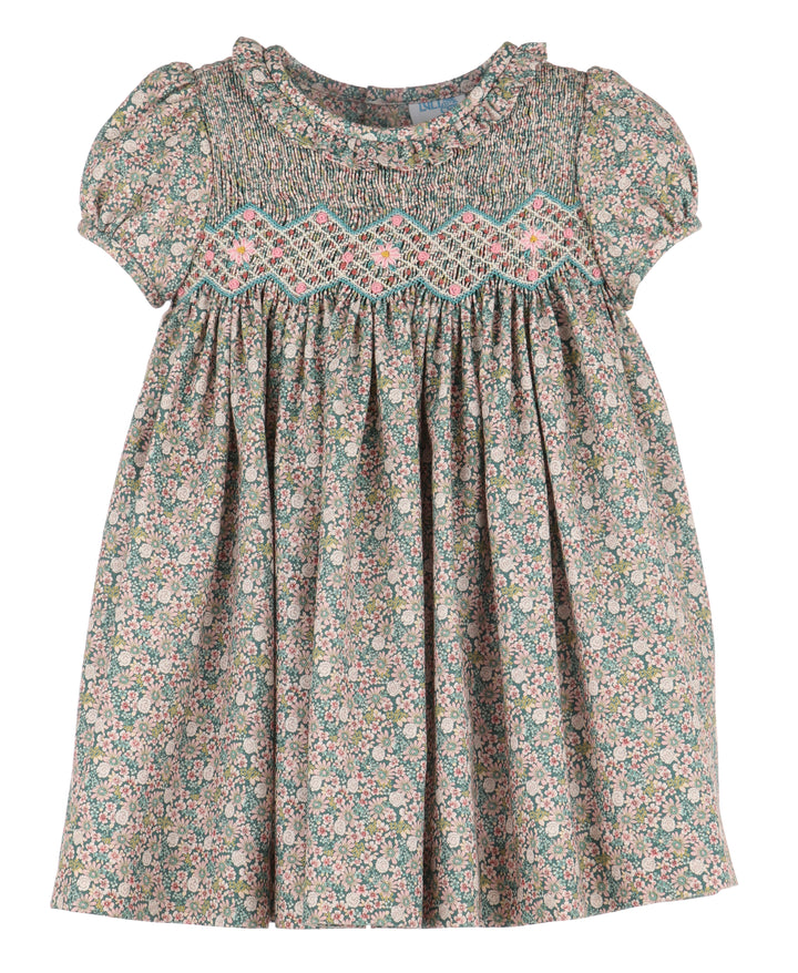 Forest Floral Smocked Dress