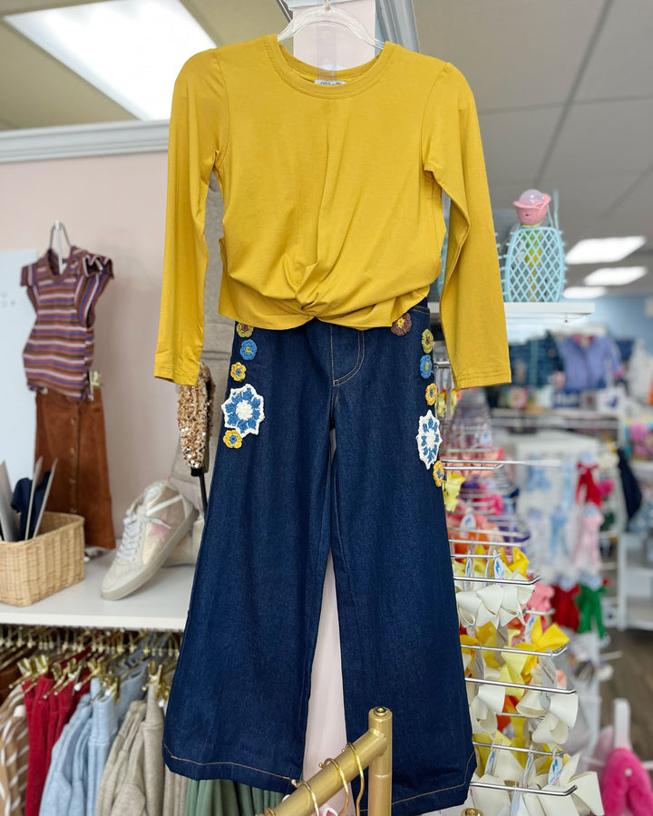 Relaxed Flower Jean