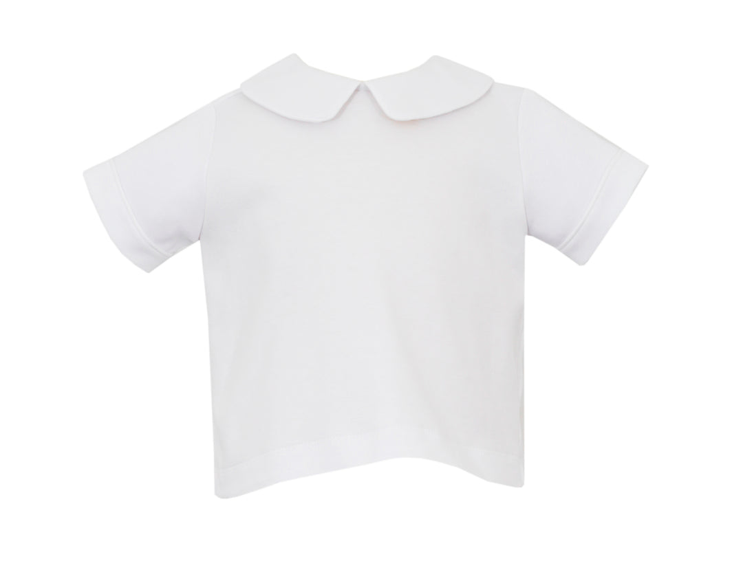 White Knit Shirt Short-Sleeved