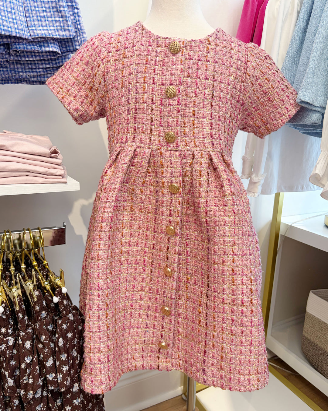 Claire Tweed Button Down Dress