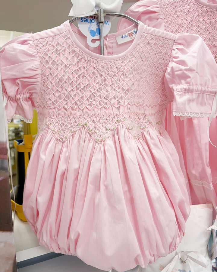 Nikki Bubble - Pink Smocked Bodice