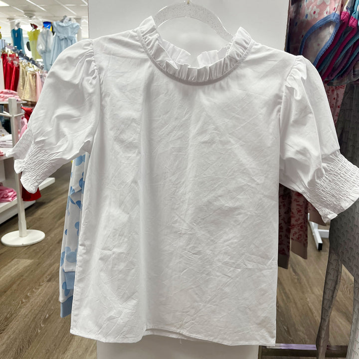 Lyn Short-Sleeve White Top