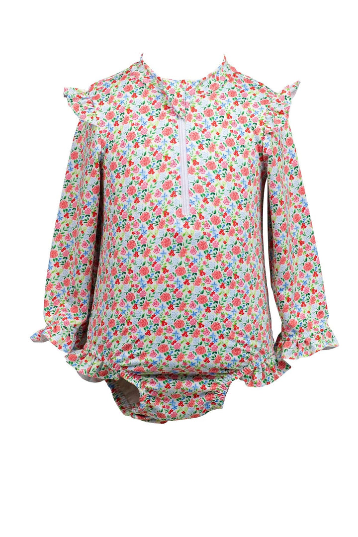Geranium Rash Guard Swim Suit