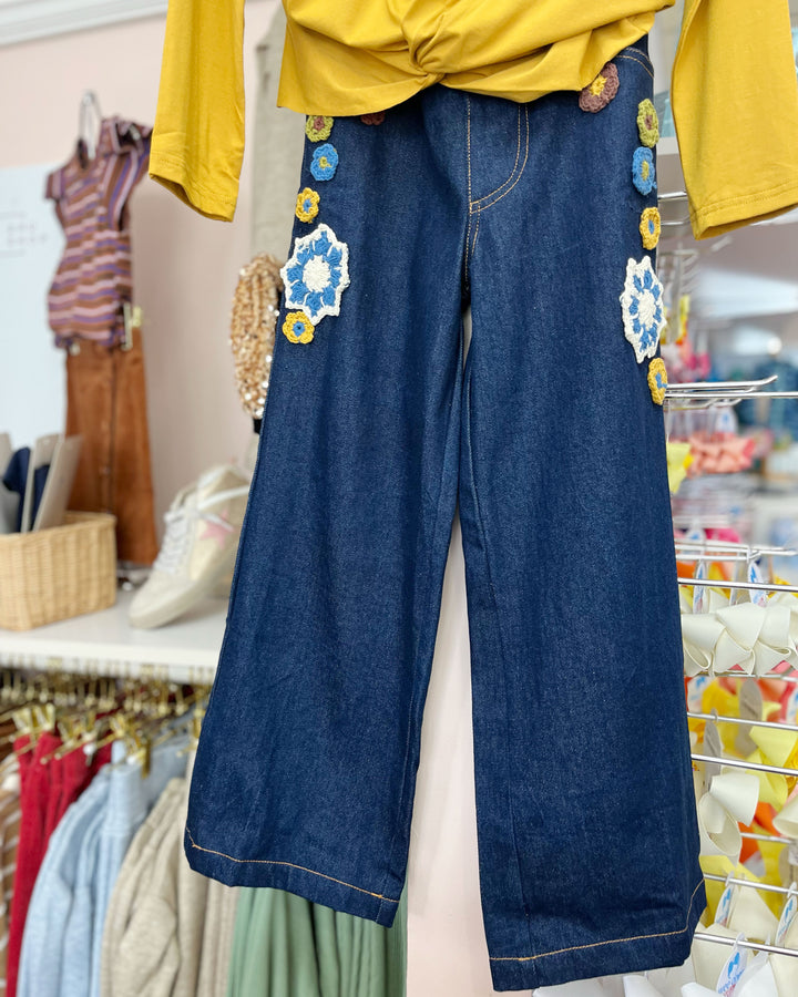 Relaxed Flower Jean