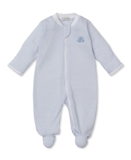 Zip Footie - Stripe Safari