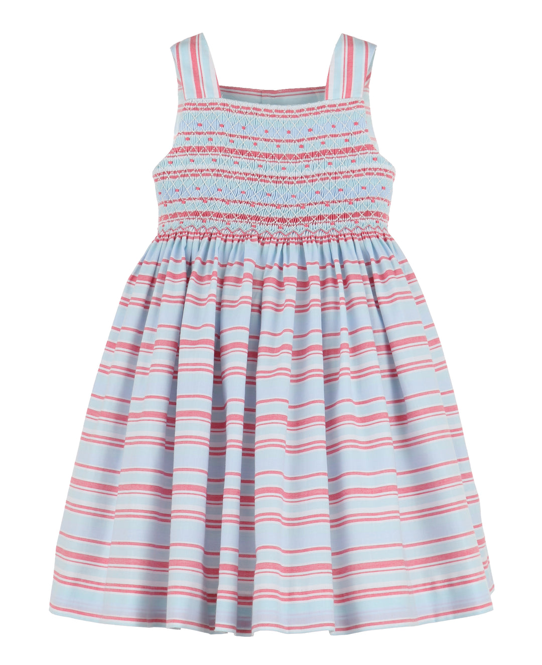 Stripe Dotted Smocked Dress