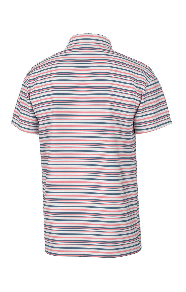 Performance Polo - Valley Stripe Flamingo