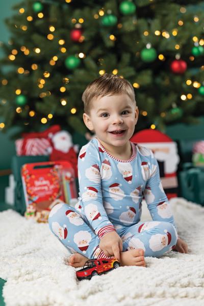 Santa Glow Pajama Set - Blue