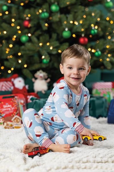 Santa Glow Pajama Set - Blue