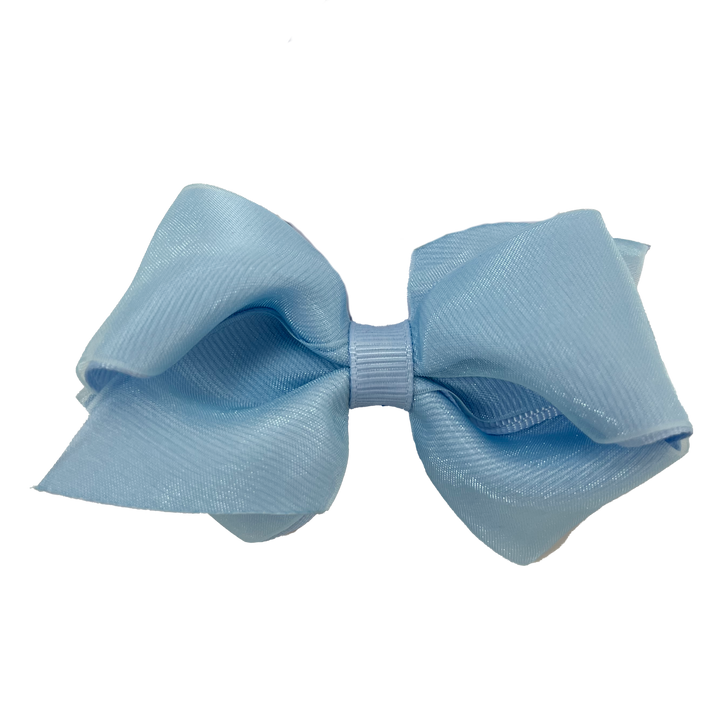 Extra Small Organza and Grosgrain Overlay Hair Bow