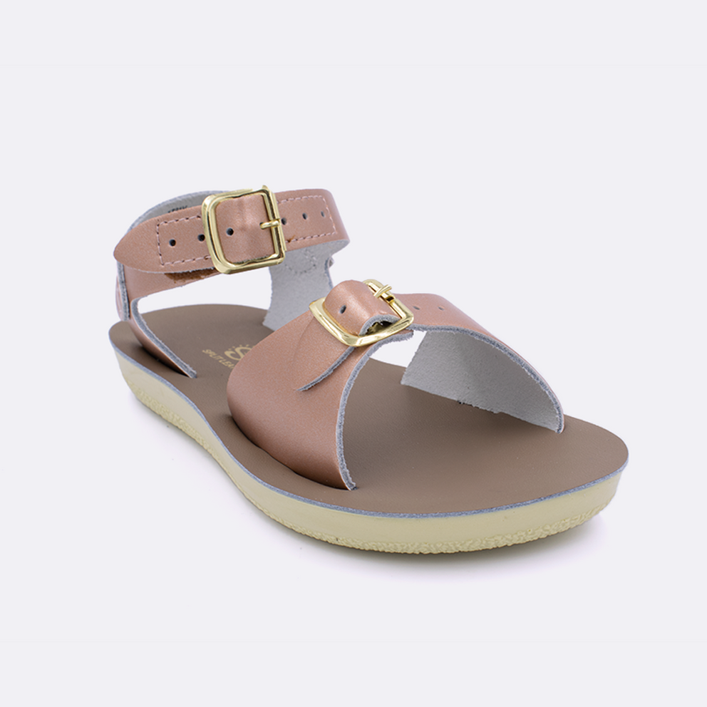 rose gold saltwater sandals
