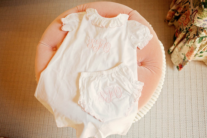 Ruthie Ruffle Gown White / Pink