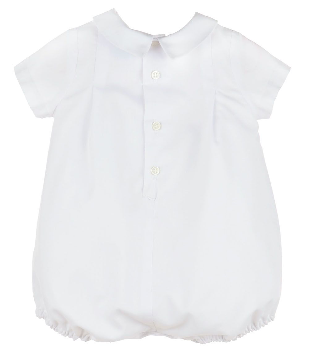 Luli & Me Pintucks & Stitches Bubble - White