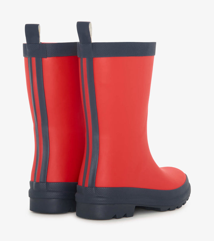 Red & Navy Matte Boots