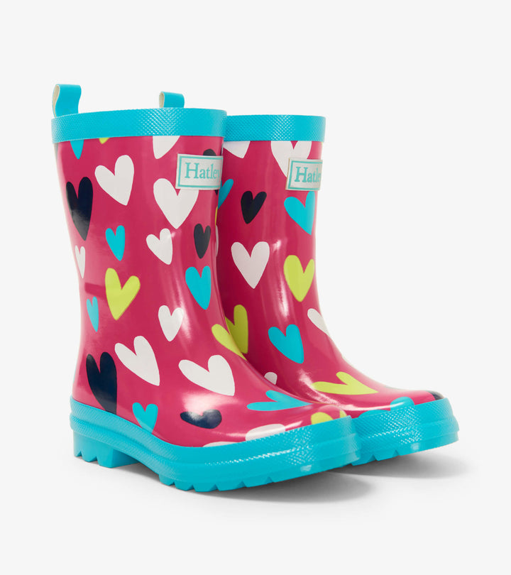 Confetti Hearts Rain Boots